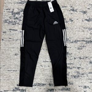 Adidas Kids Black Joggers with White Stripes